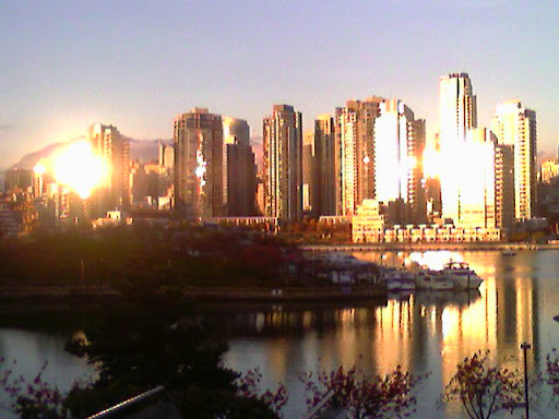 Quality of Life in Vancouver: False Creek Buildings at Sunset