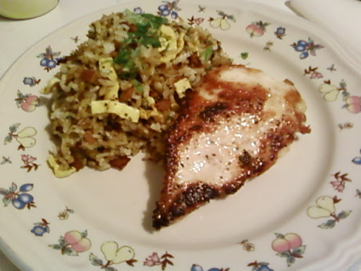 Grilled Chicken Breast with Curry Fried Rice and Chicken Salad Sandwich Rick Nakama