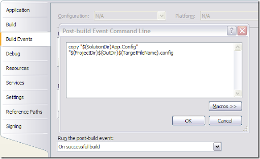 VS shared test config