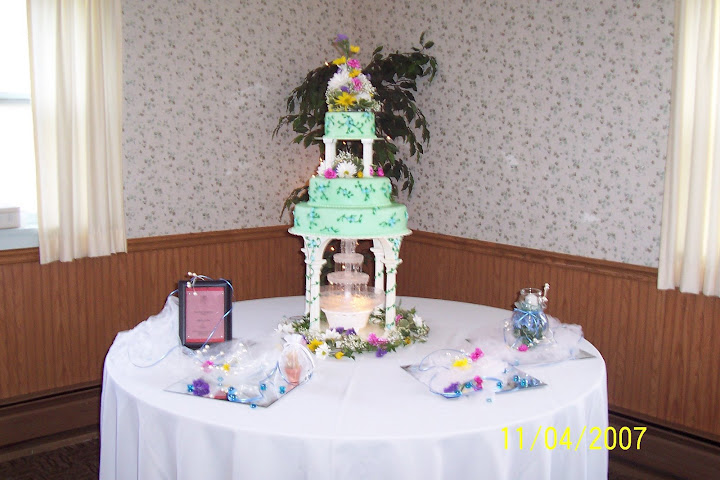 Spring theme waterfall wedding cake for you