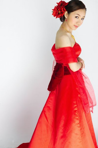 red wedding gown uniquely sash attire