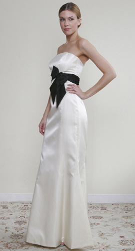 Ivory Bridesmaid Dress + Black Sash