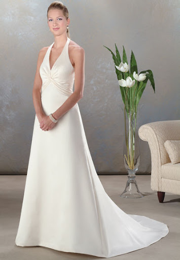 Simple Wedding Gown V Neckline