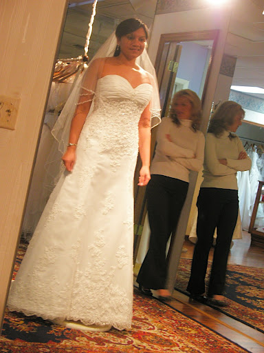 brides & her wedding dress gown