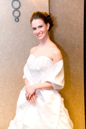bridal gown ; lavish strapless one