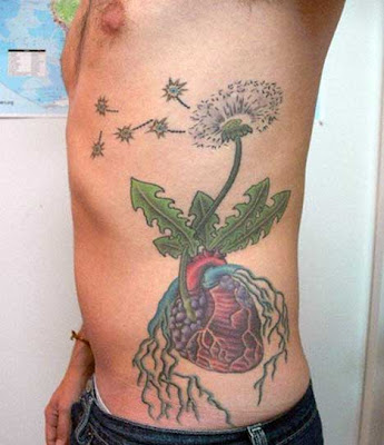 Flower tattoos on side stomach