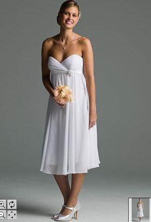 simple knee length bridal dress