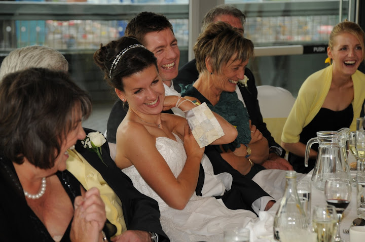happy bride in wedding ceremony