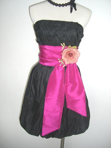 short prom dress gown + bow