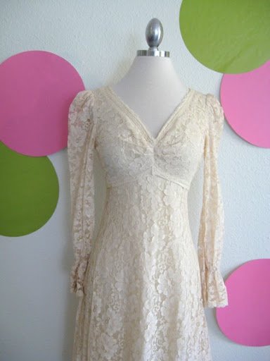 Long Lace Vintage Wedding Gown