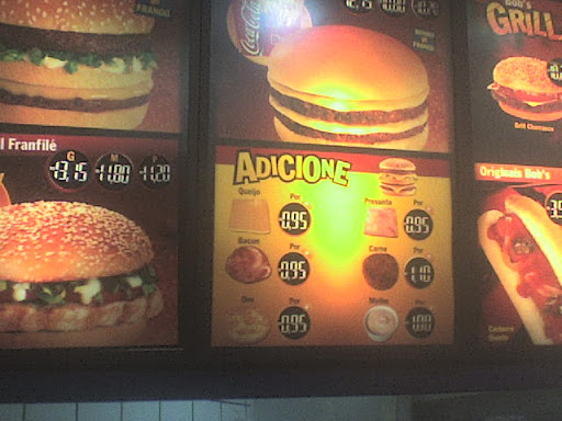 Preços de Adicionais no Bob's