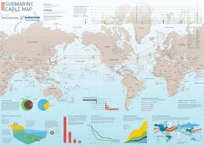 Submarine cables world map