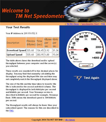 Celcom 3G TM Net Speedometer Test