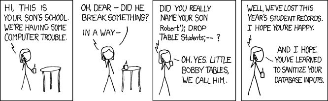 Labels: Exploits of a Mom, fun for DB people, joke for developer
