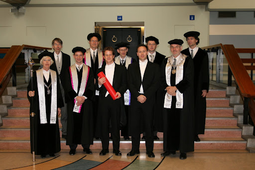 dr. Bas Graaf after his PhD defense with the doctoral committee