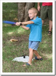 Ethan hitting a home run
