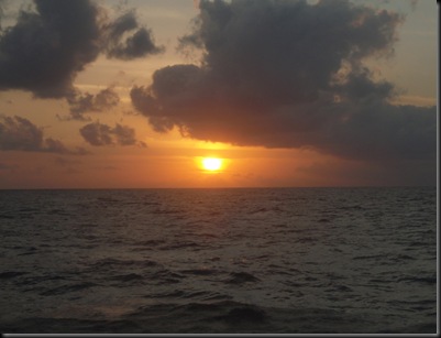 Pôr-do-sol em pleno Golfo do México. Vista da minha cabine...