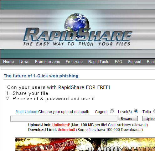 Rapidshare Phishing