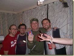 steve rossco brent and jame with flying cards