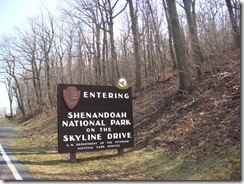 Entering the skyline drive