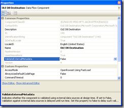 OLE DB Destination Properties