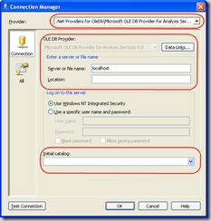 Connection Manager for ADO.NET Connection to SSAS