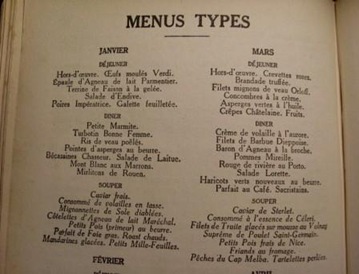 escoffier menus