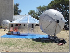 Ingenuity and innovation at the edge: Inflatable sattellite dishes, and quickly assembled weather-friendly shelters.