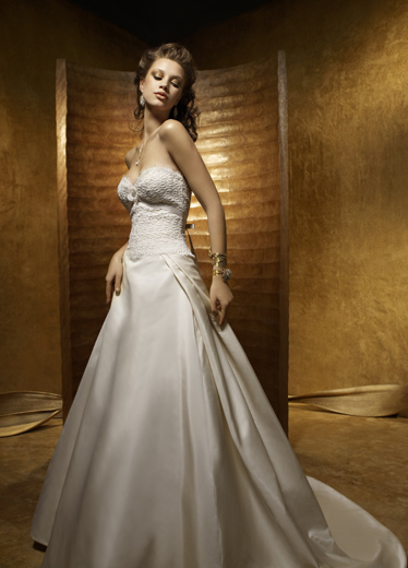 strapless satin ivory wedding dress bianca201