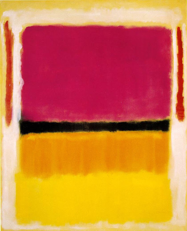 Mark Rothko, red yellow black on white