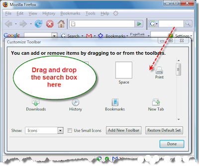 Removing Firefox Duplicate Top Right Side Search Box - 2