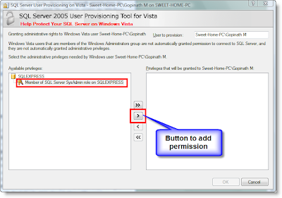 CREATE DATABASE Permission Denied - SQL Express 2005 - Image 2