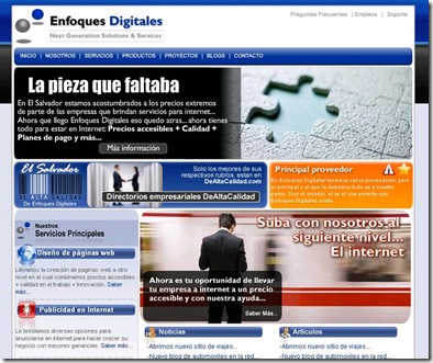 Paginas web en El Salvador / Enfoques Digitales