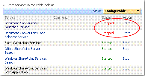 Stopping Document Conversion Laucher Service