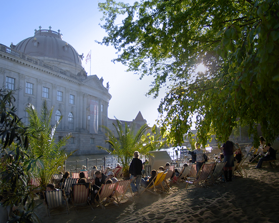 Beach along the river, Bode Museum, Museum Island, Berlin, Germany - photo by Joselito Briones