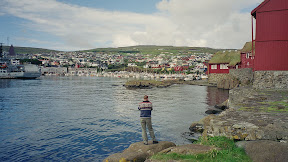 Dave looking out over the main harbour at Tórshavn