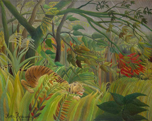 henri rousseau, tiger in a tropical storm