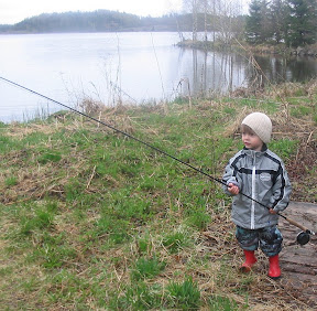 My son and a fly rod