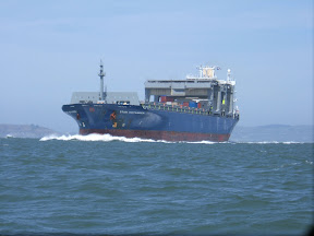 Container Vessel roaring down on us