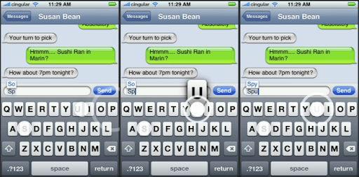 iPhone touch-based keyboard
