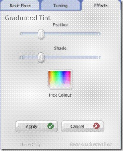 Graduated Tint menu