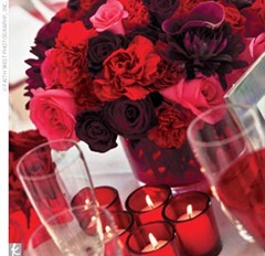 centerpiece red and pink