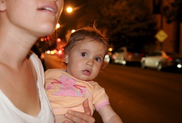 Ruby and mommy cross the street