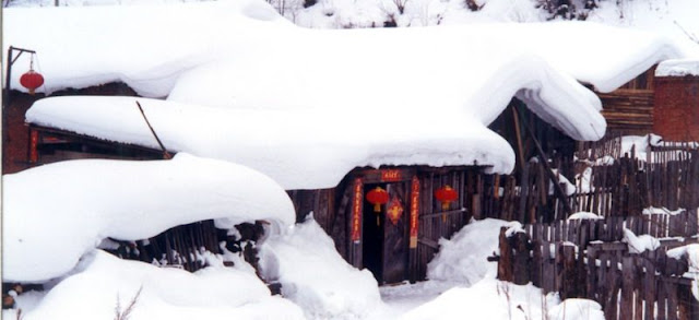 china snow village