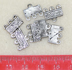 Silver alloy 3 drop bali style connector