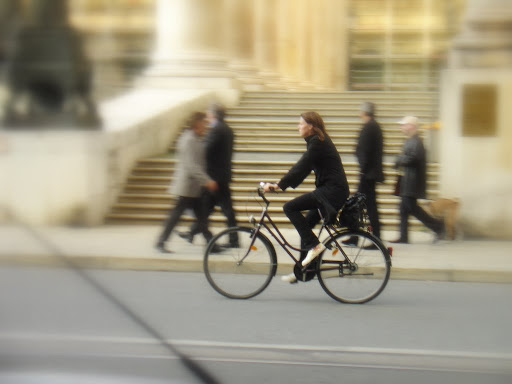 Woman on a bicycle Woman on a bicycle