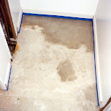 I applied a floor leveling compound to get the height in the closet area to exactly match the slab
