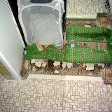 There used to be a closet here. It had a vinyl floor, which I removed, and there was nothing under it but the subfloor.