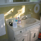 The super-cheapo vanity installed by the previous owners