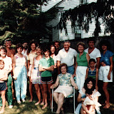 The Mandrachia clan, probably around 1983. Al is standing near the middle, with the white shirt, and that's me (Michael) next to him in the green shirt.